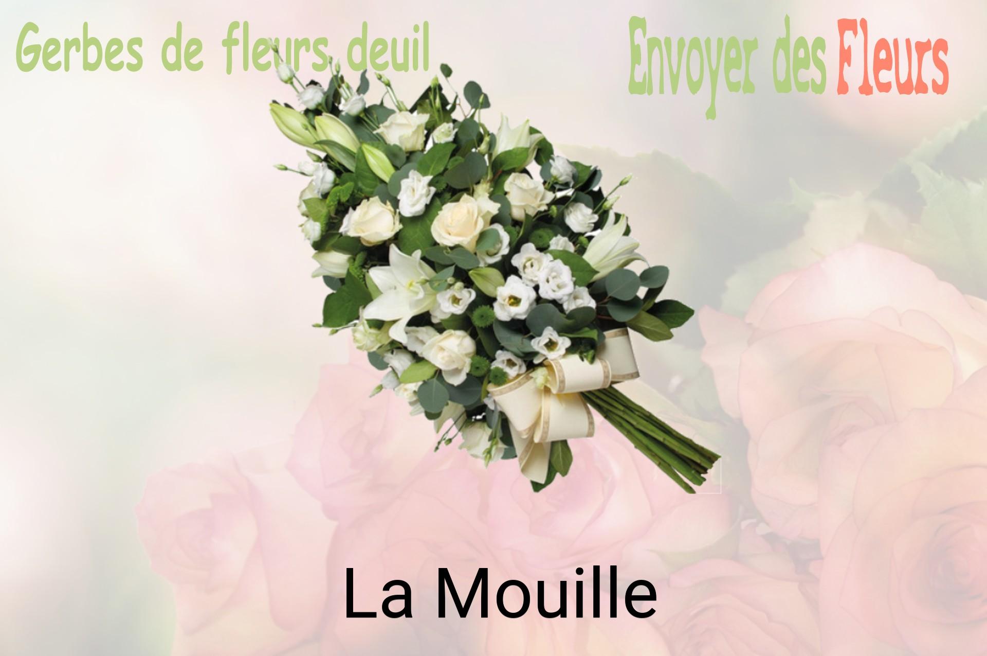 Gerbe de fleurs de deuil livrée à La Mouille